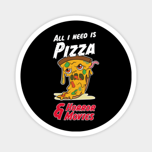 Halloween Party Gift For A Horror Movie And Pizza Magnet